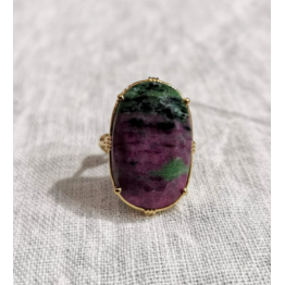Bague ovale Rubis zoisite
